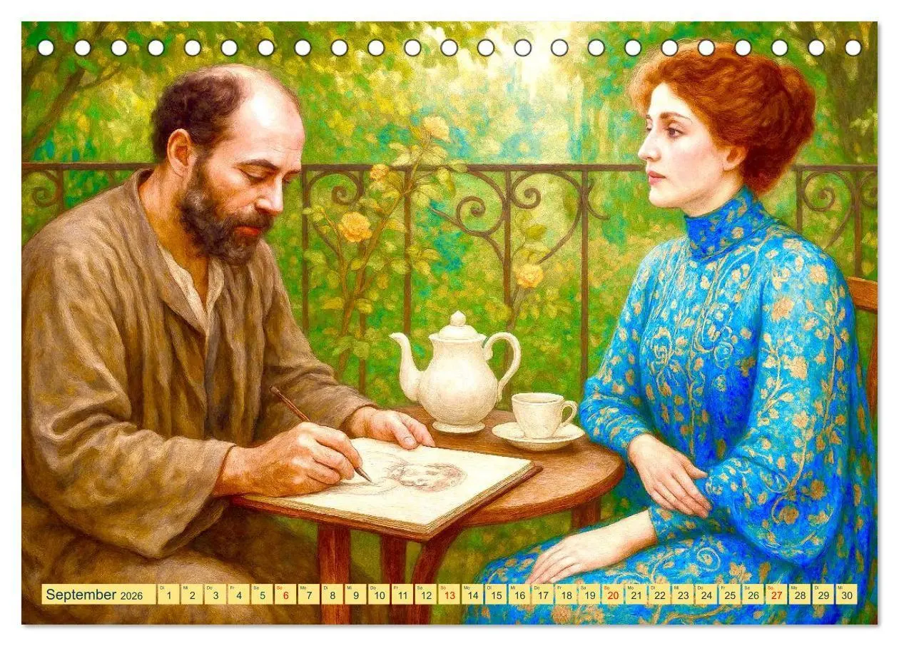 Bild: 9783516669114 | Gustav Klimt. Sein Leben, seine Kunstwerke (Tischkalender 2026 DIN...