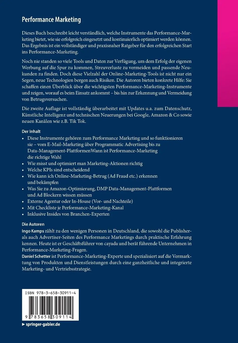 Rückseite: 9783658309114 | Performance Marketing | Daniel Schetter (u. a.) | Taschenbuch | XXIX