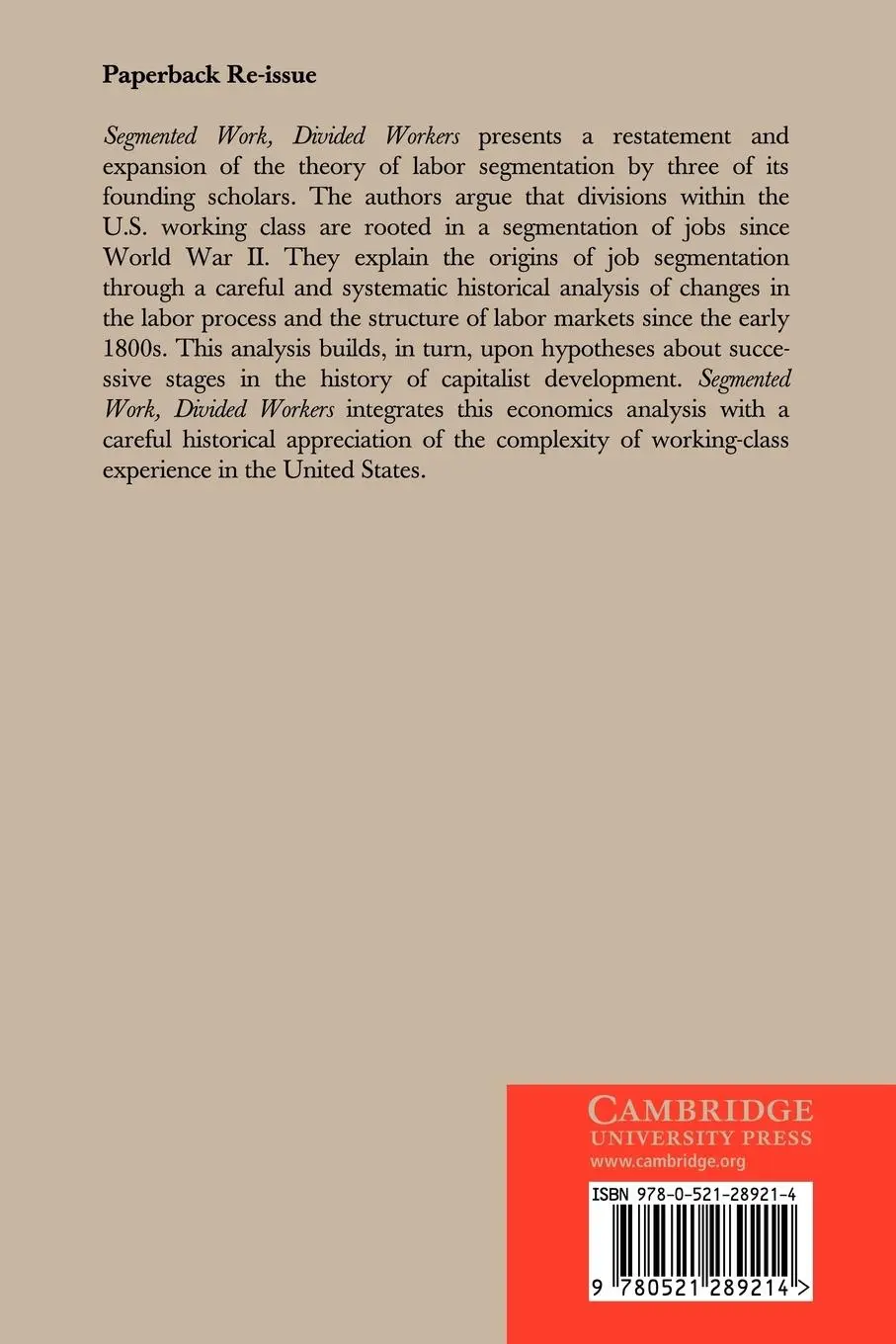 Rückseite: 9780521289214 | Segmented Work, Divided Workers | David M. Gordon (u. a.) | Buch