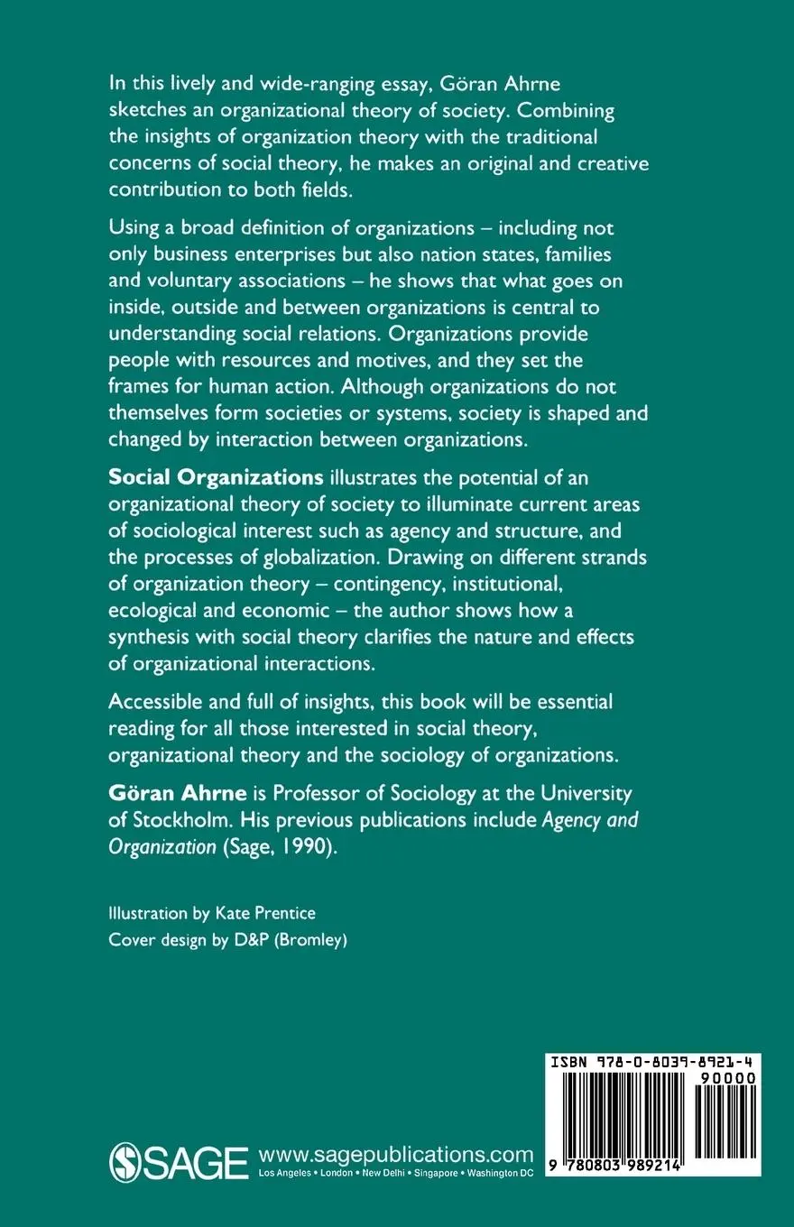 Rückseite: 9780803989214 | Social Organizations | Goran Ahrne (u. a.) | Taschenbuch | Englisch