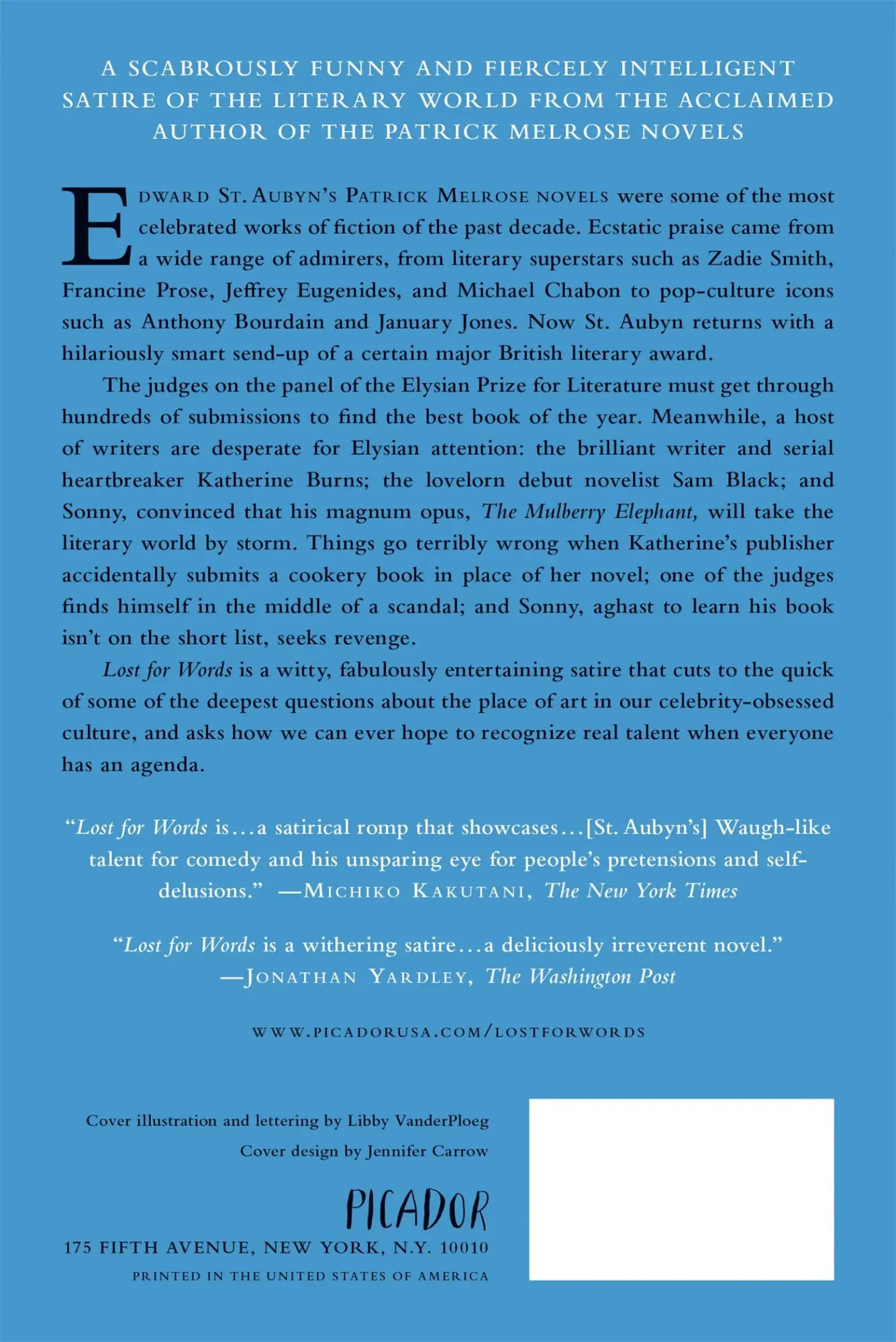 Rückseite: 9781250069214 | Lost for Words | Edward St. Aubyn | Taschenbuch | Englisch | 2015