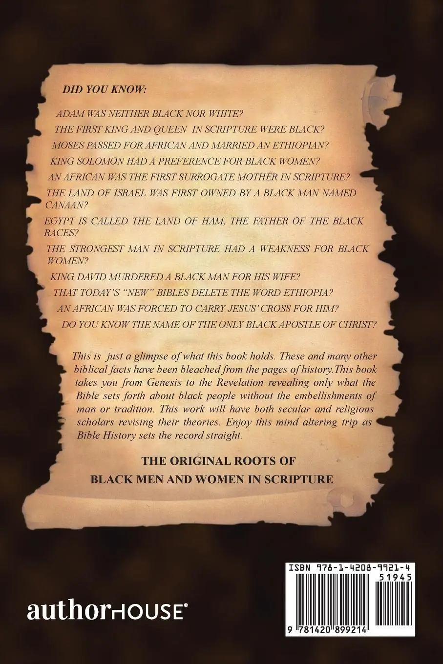 Rückseite: 9781420899214 | Blacks in the Bible | James H. Warden Jr. | Taschenbuch | Englisch