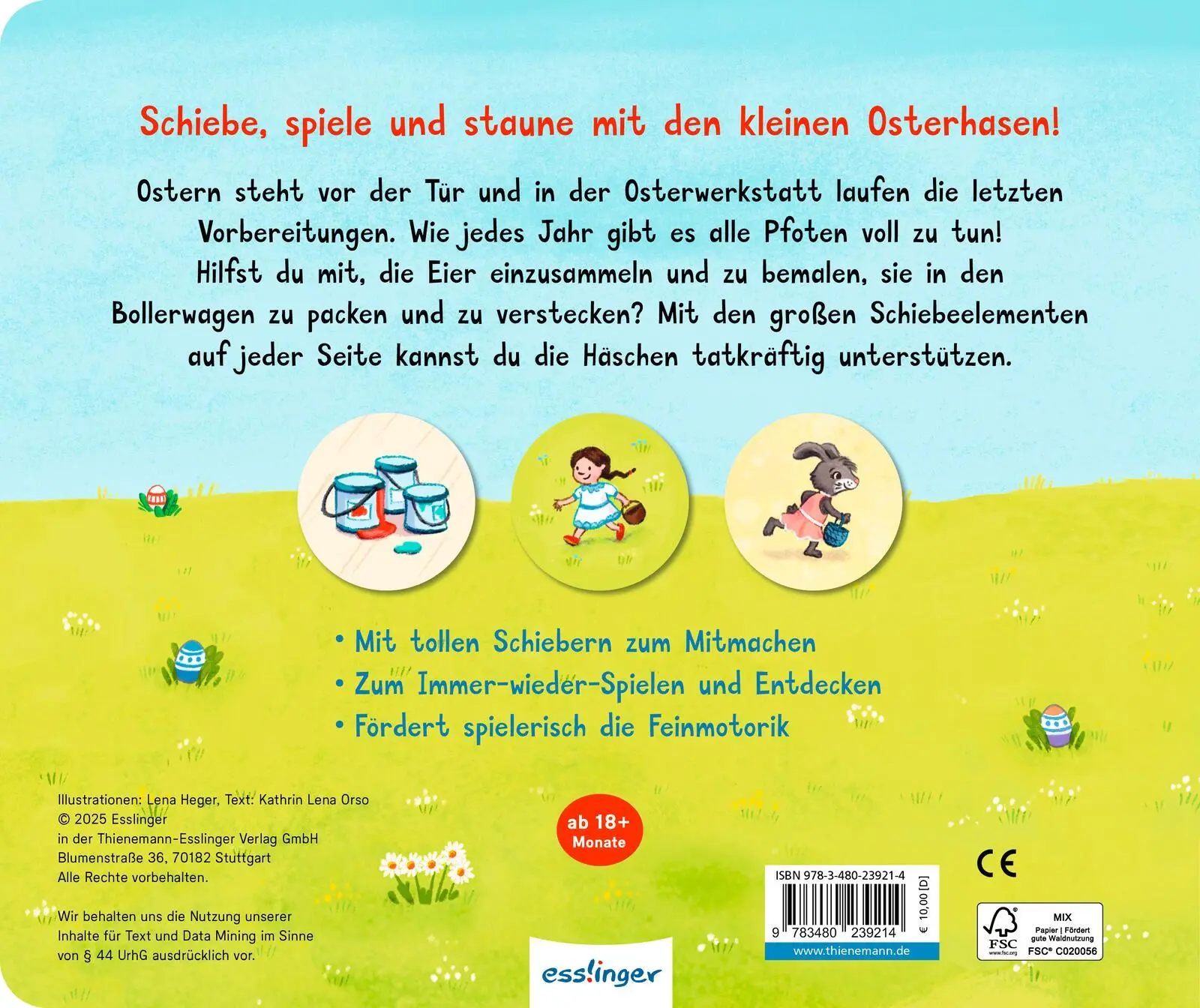 Rückseite: 9783480239214 | Meine Schiebebahn-Pappe: Hilf mit an Ostern | Kathrin Lena Orso | Buch