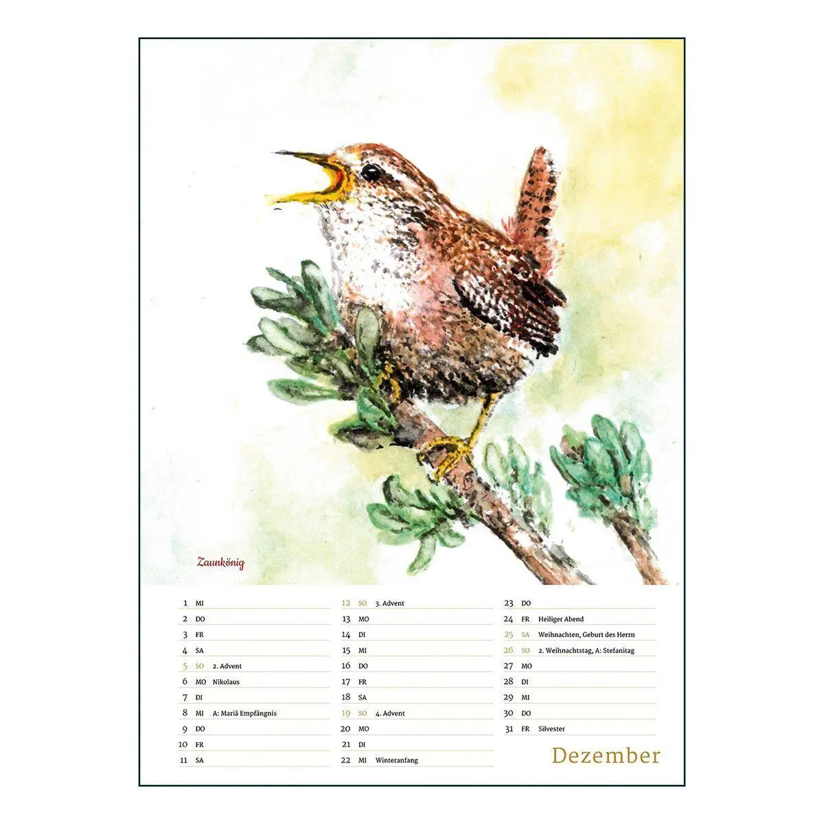 Bild: 9783746269214 | Unsere heimische Vogelwelt 2027 | Karl Meyer (u. a.) | Kalender | 2027