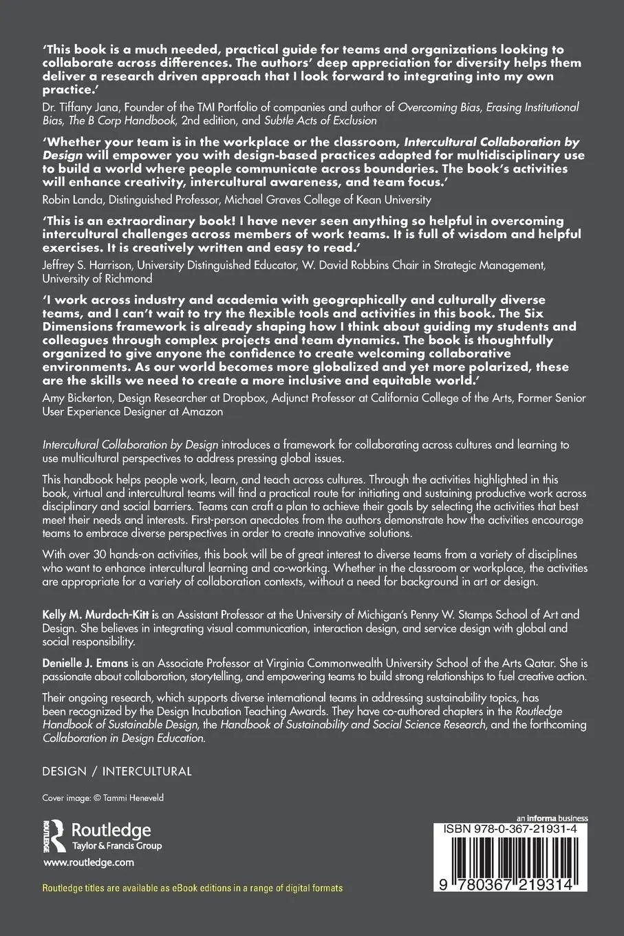 Rückseite: 9780367219314 | Intercultural Collaboration by Design | Kelly M. Murdoch-Kitt (u. a.)