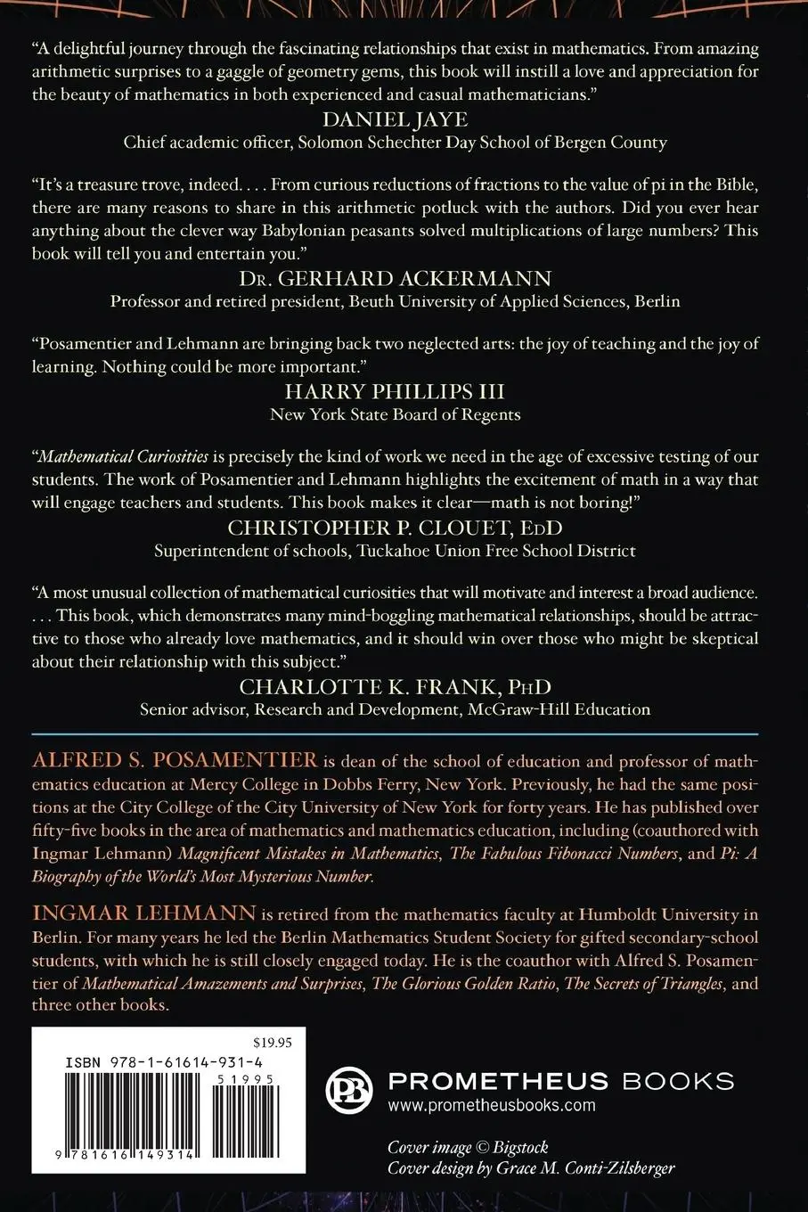 Rückseite: 9781616149314 | Mathematical Curiosities | Alfred S. Posamentier (u. a.) | Taschenbuch