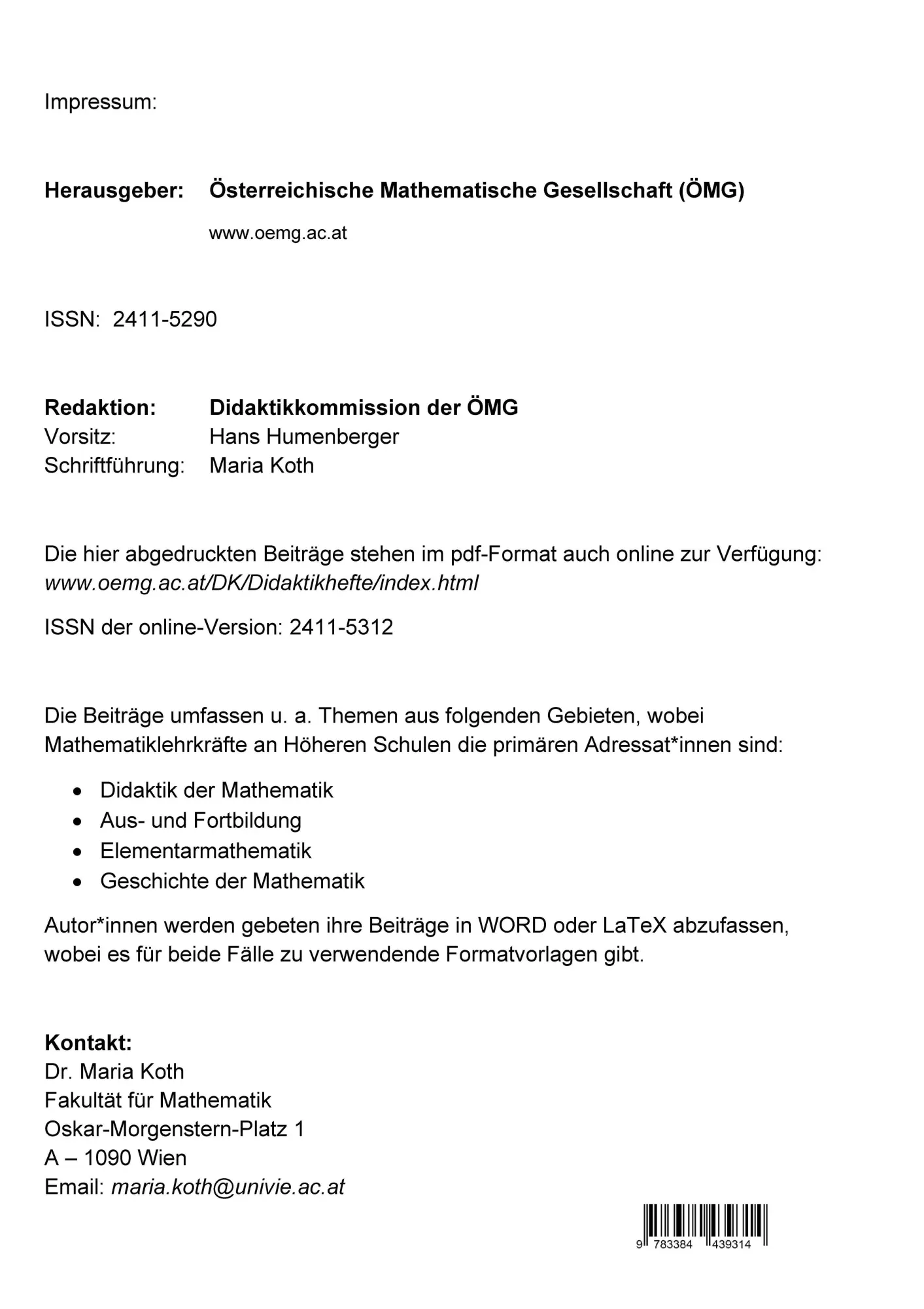 Rückseite: 9783384439314 | Schriftenreihe zur Didaktik der Mathematik der Österreichischen...