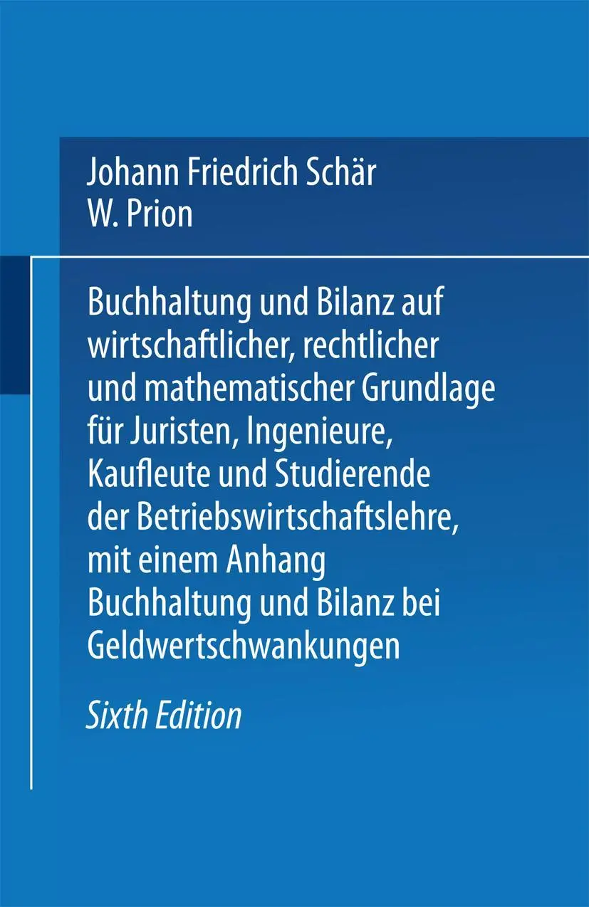 Cover: 9783642519314 | Buchhaltung und Bilanz | Johann Friedrich Schär (u. a.) | Taschenbuch