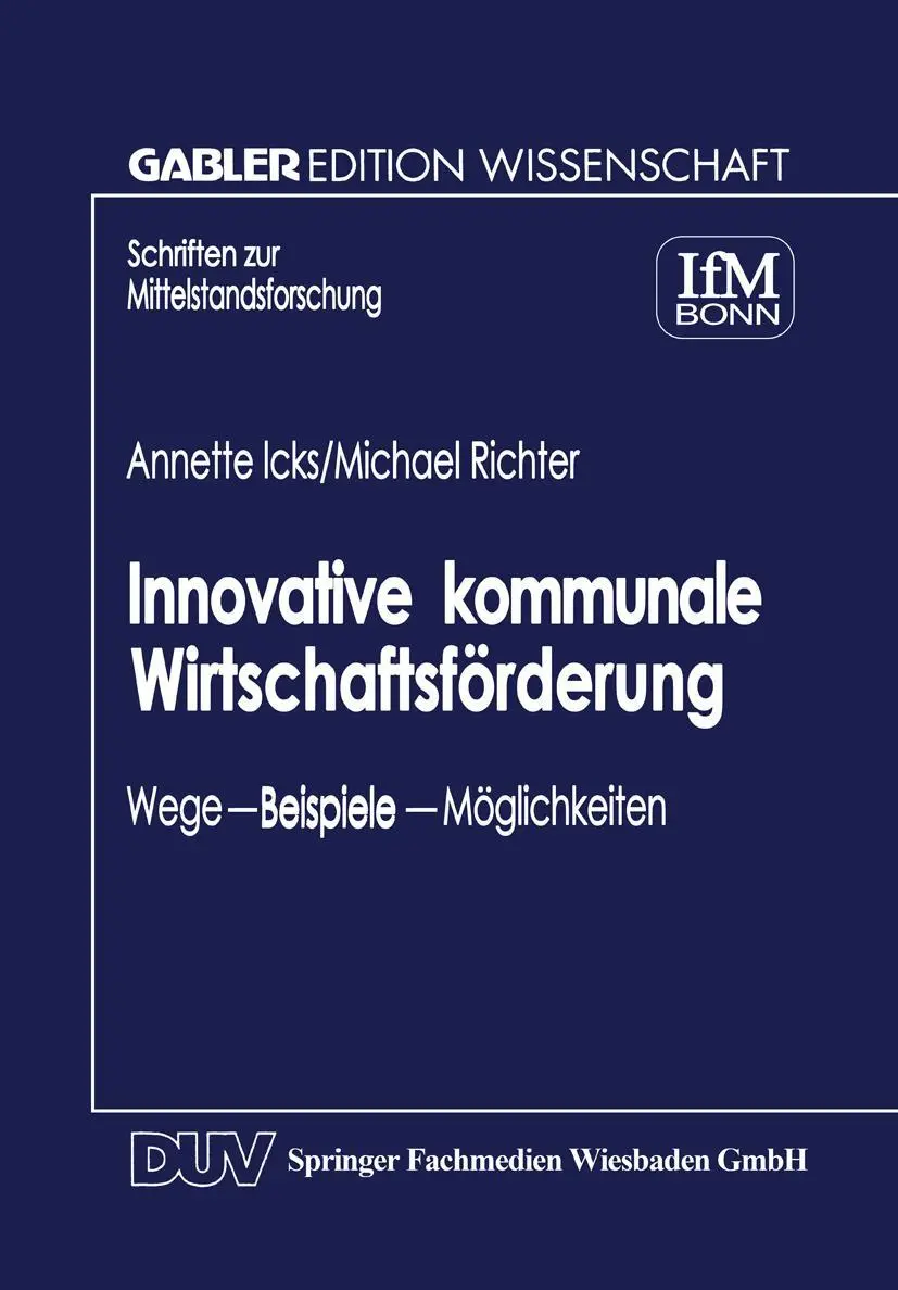 Cover: 9783824469314 | Innovative kommunale Wirtschaftsförderung | Annette Icks | Taschenbuch
