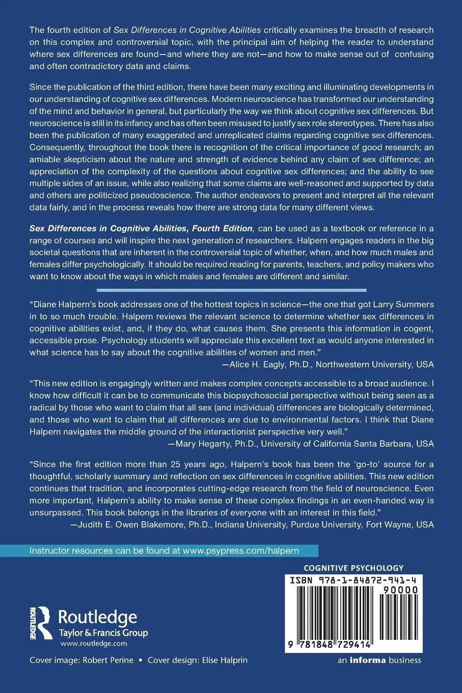 Rückseite: 9781848729414 | Sex Differences in Cognitive Abilities | 4th Edition | Diane F Halpern