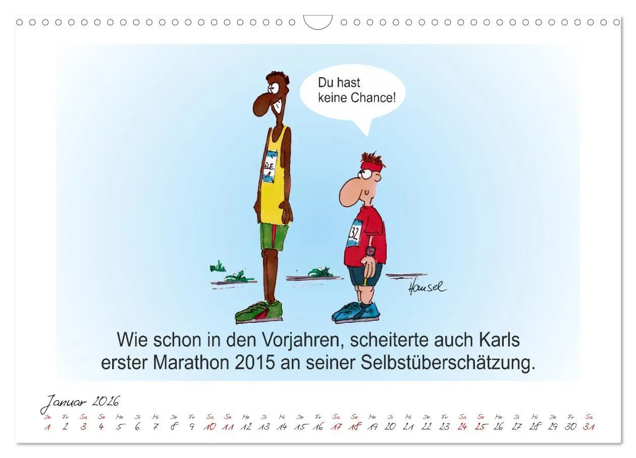 Bild: 9783457549414 | HANSELs kleiner Laufkalender (Wandkalender 2026 DIN A3 quer),...