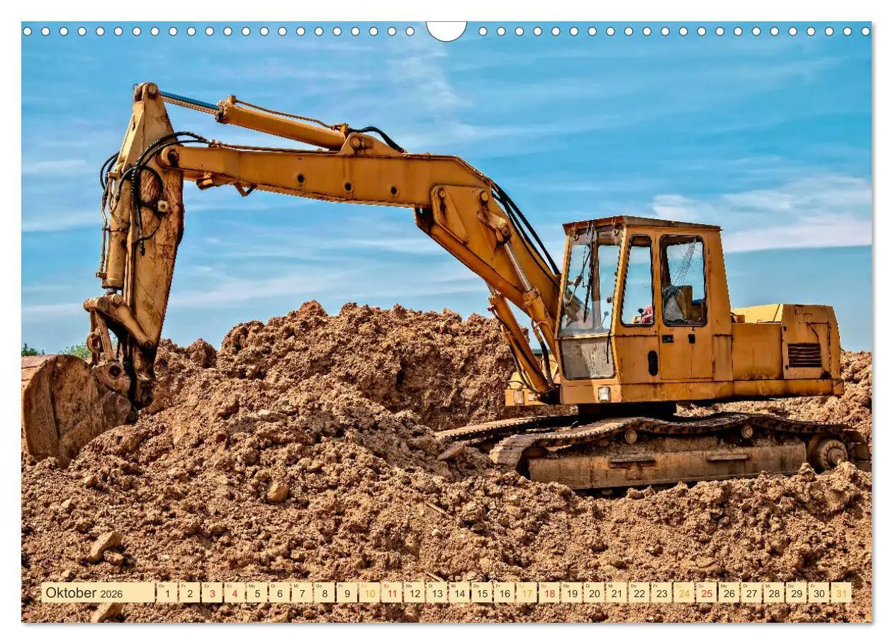 Bild: 9783457859414 | Bagger - kraftvolle Arbeitsmaschinen (Wandkalender 2026 DIN A3...