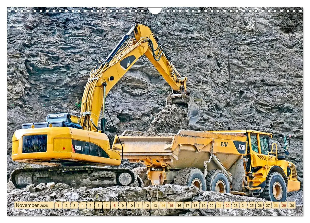 Bild: 9783457859414 | Bagger - kraftvolle Arbeitsmaschinen (Wandkalender 2026 DIN A3...