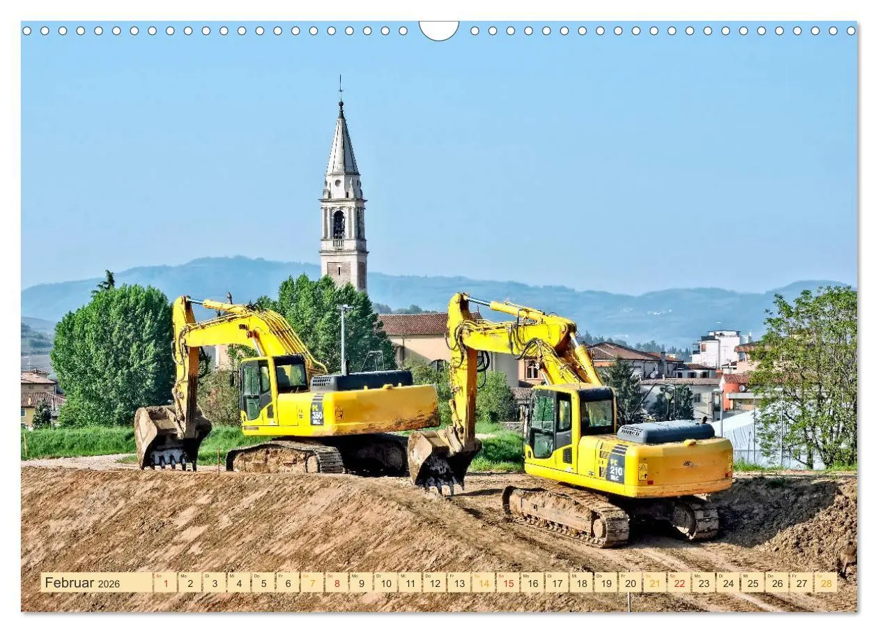 Bild: 9783457859414 | Bagger - kraftvolle Arbeitsmaschinen (Wandkalender 2026 DIN A3...