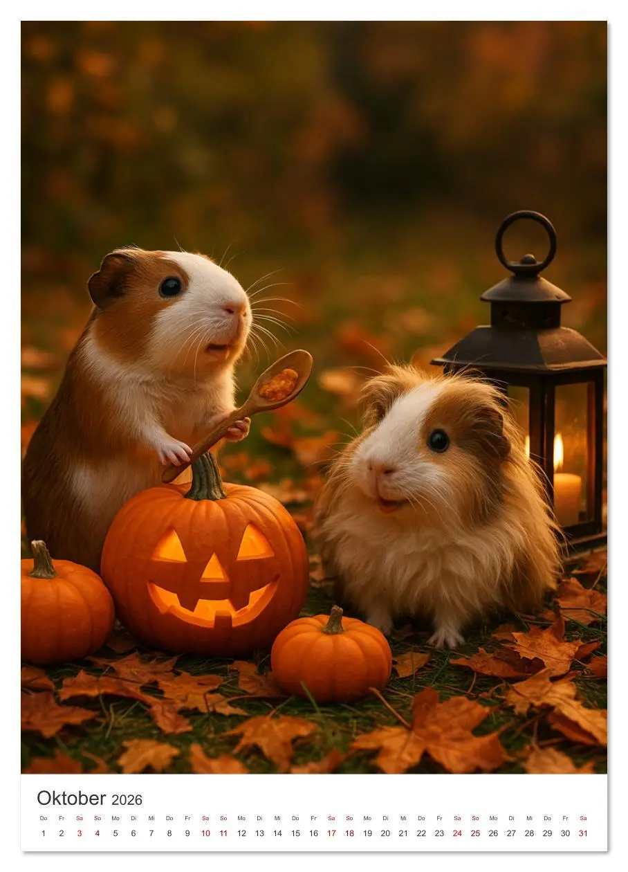 Bild: 9783516629514 | Cozy Moments - Meerschweinchen Kalender (Wandkalender 2026 DIN A4...