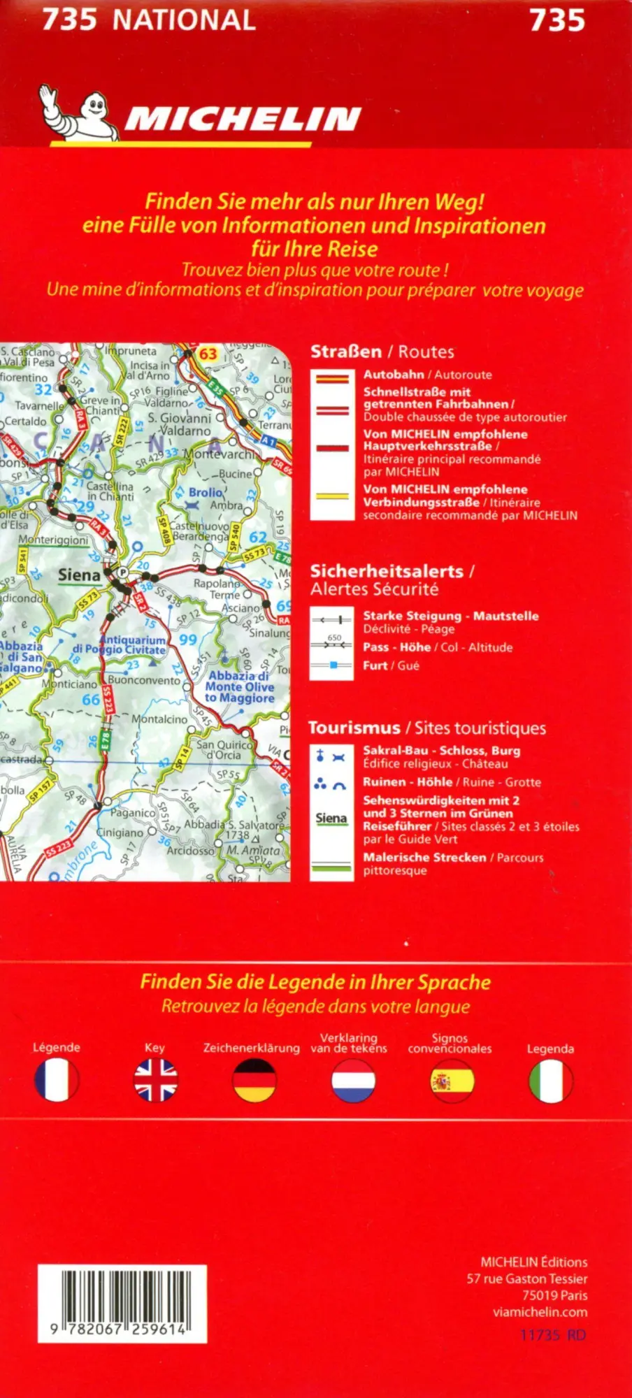 Bild: 9782067259614 | Michelin Italien | Straßen- und Tourismuskarte 1:1.000.000 | Deutsch