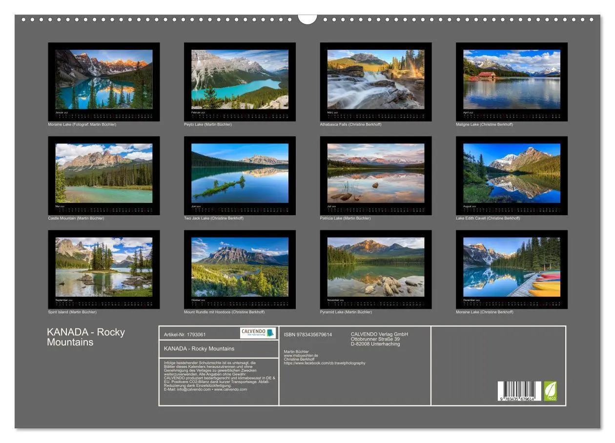 Bild: 9783435679614 | KANADA - Rocky Mountains (Wandkalender 2025 DIN A2 quer), CALVENDO...