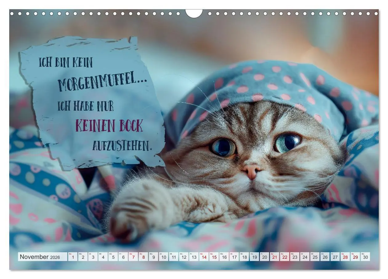 Bild: 9783457389614 | MORGENMUFFEL Mürrische Weisheiten (Wandkalender 2026 DIN A3 quer),...