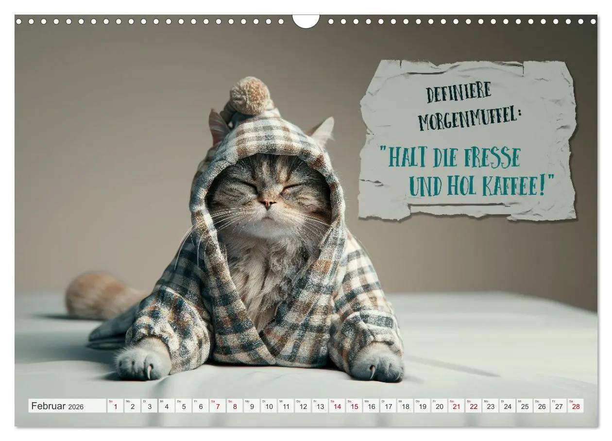 Bild: 9783457389614 | MORGENMUFFEL Mürrische Weisheiten (Wandkalender 2026 DIN A3 quer),...