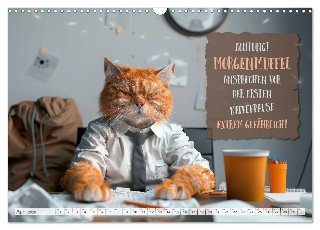 Bild: 9783457389614 | MORGENMUFFEL Mürrische Weisheiten (Wandkalender 2026 DIN A3 quer),...