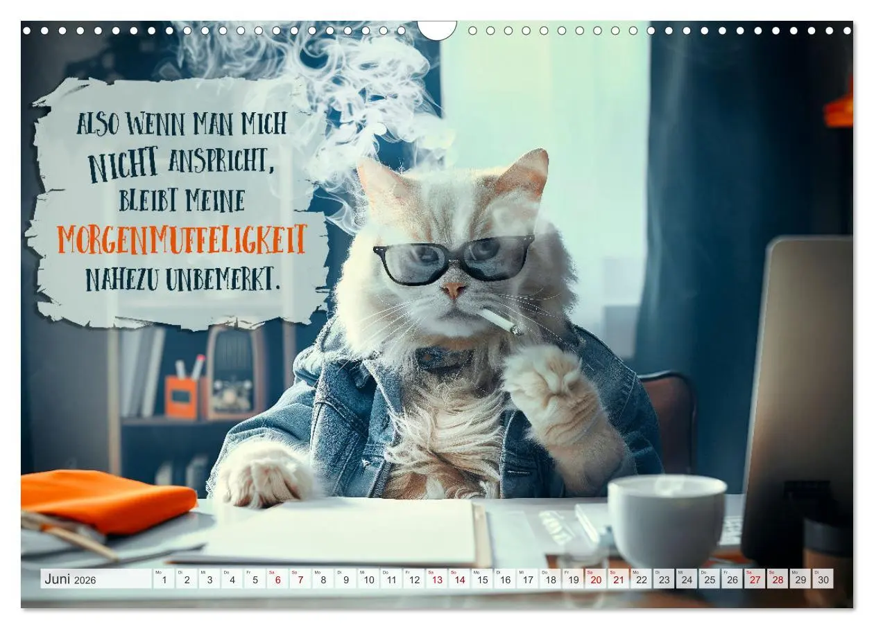 Bild: 9783457389614 | MORGENMUFFEL Mürrische Weisheiten (Wandkalender 2026 DIN A3 quer),...