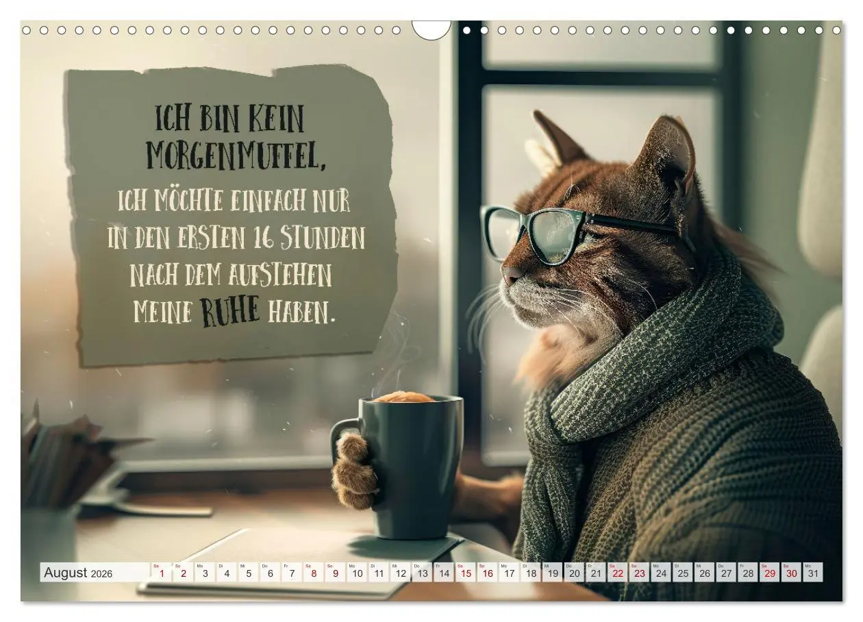 Bild: 9783457389614 | MORGENMUFFEL Mürrische Weisheiten (Wandkalender 2026 DIN A3 quer),...