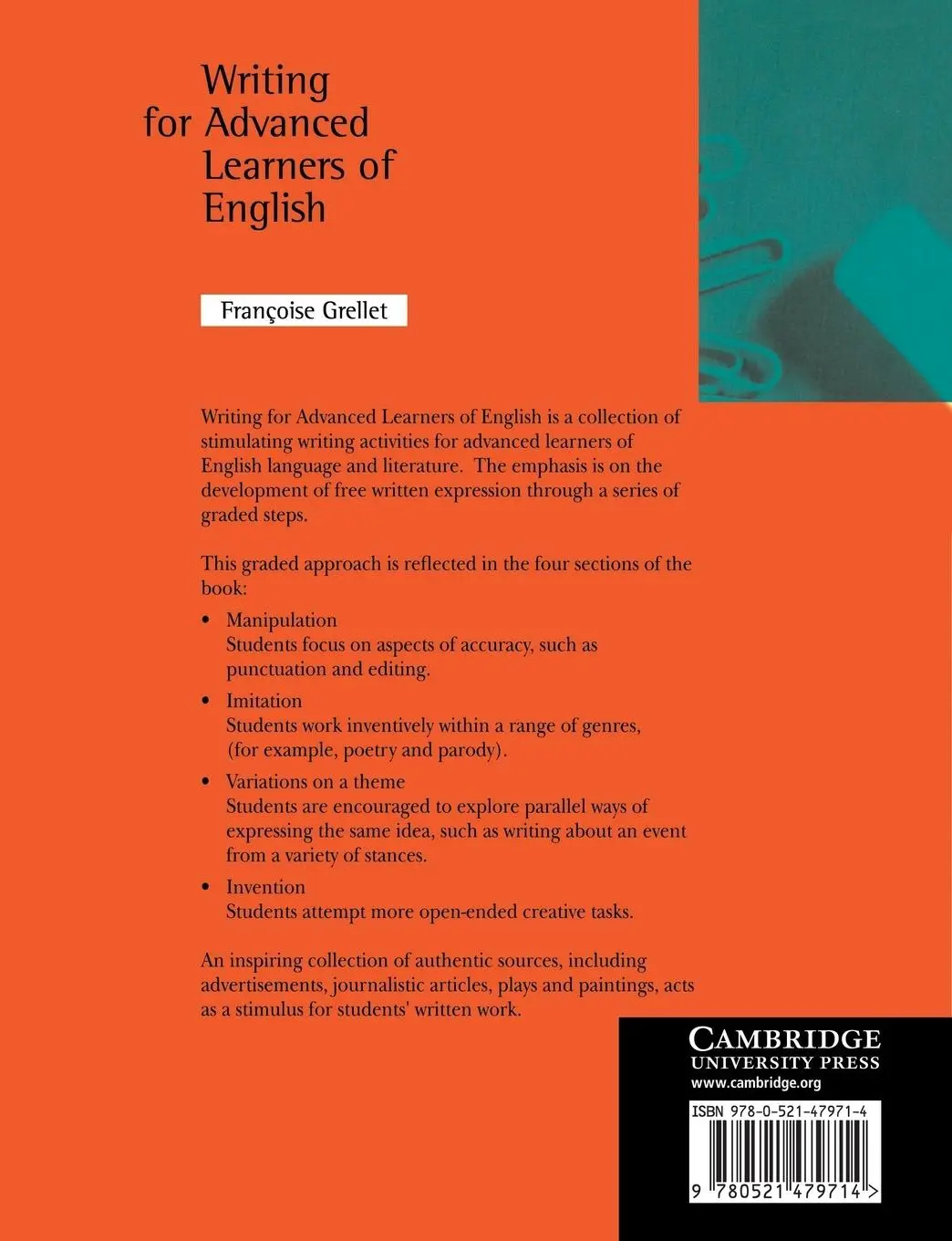 Rückseite: 9780521479714 | Writing for Advanced Learners of English | Francoise Grellet | Buch