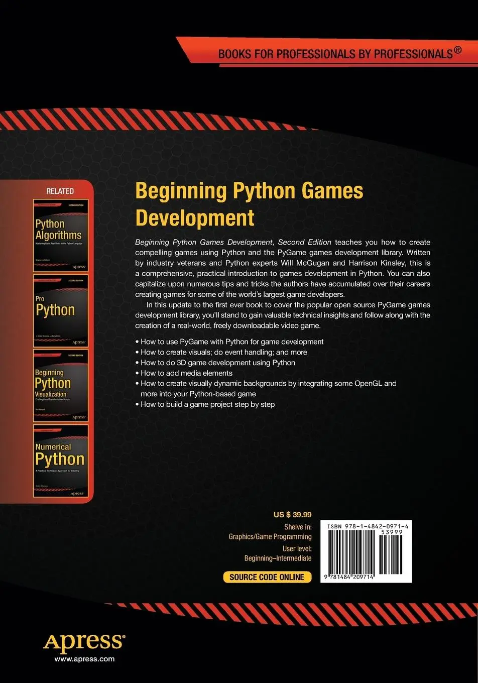 Rückseite: 9781484209714 | Beginning Python Games Development, Second Edition | With PyGame