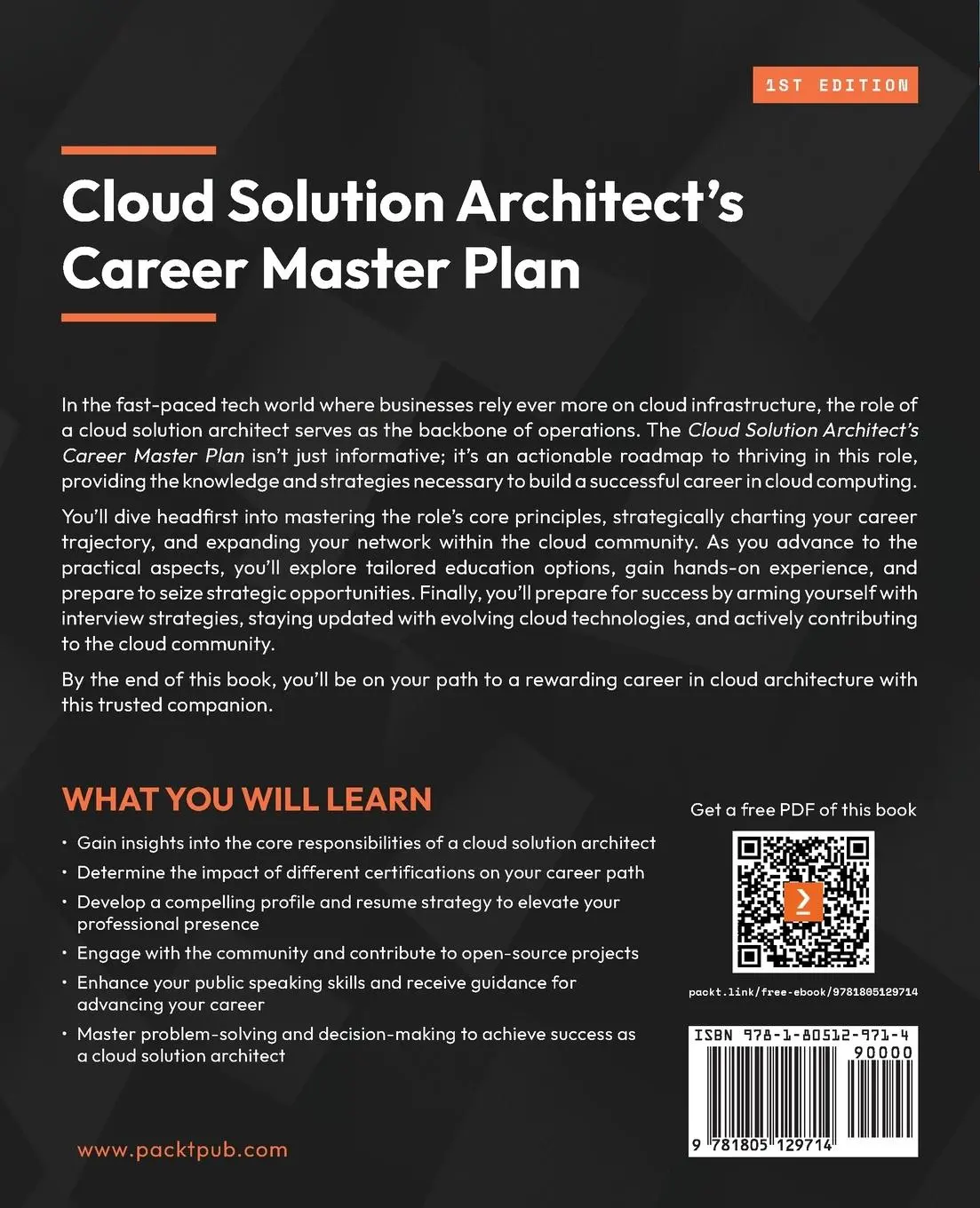 Rückseite: 9781805129714 | Cloud Solution Architect's Career Master Plan | Rick Weyenberg (u. a.)