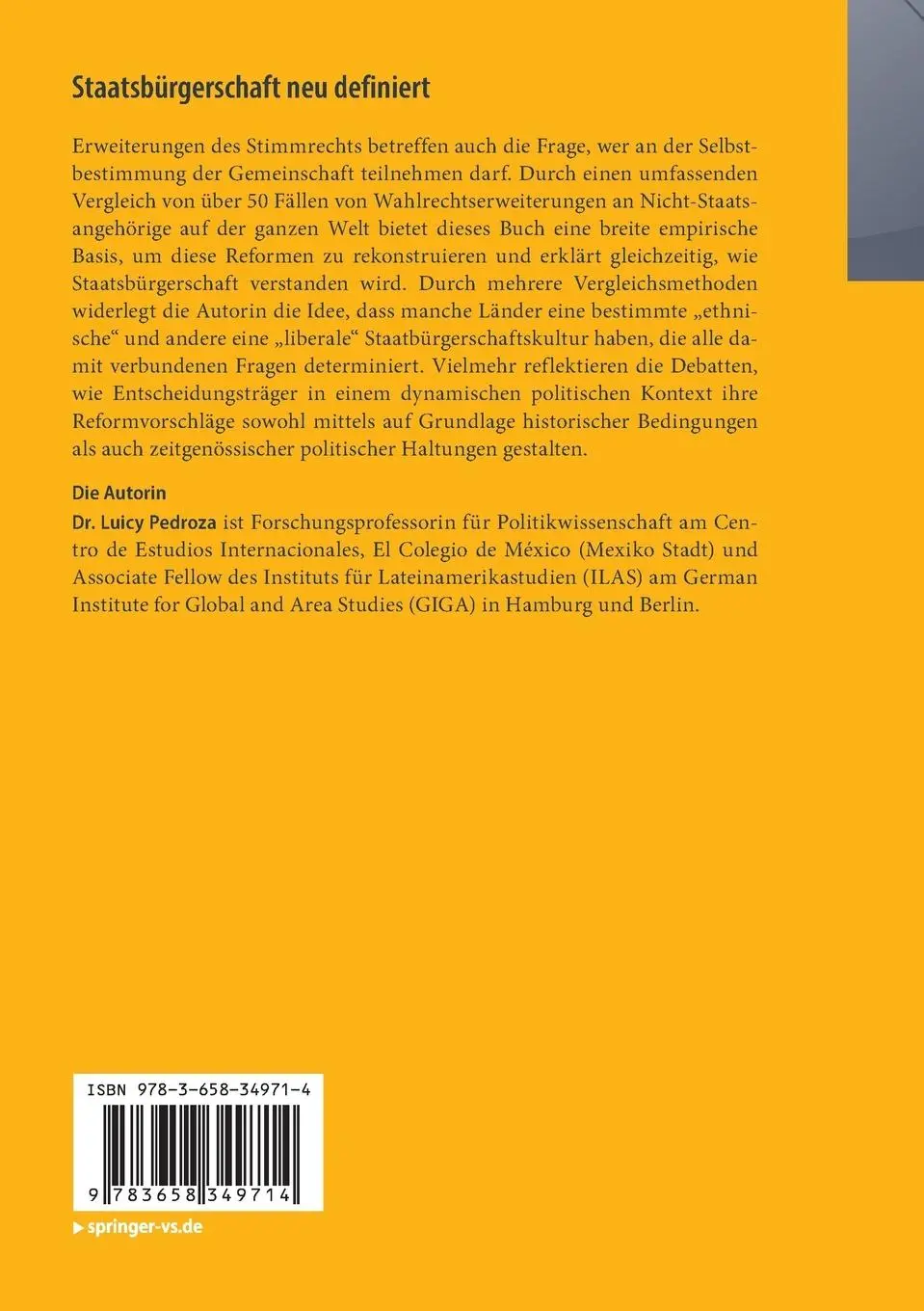 Rückseite: 9783658349714 | Staatsbürgerschaft neu definiert | Luicy Pedroza | Taschenbuch | xx