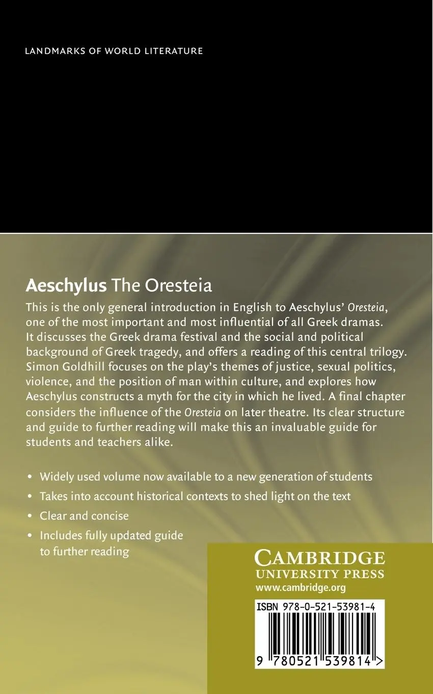Rückseite: 9780521539814 | Aeschylus | The Oresteia | Simon Goldhill | Taschenbuch | Englisch