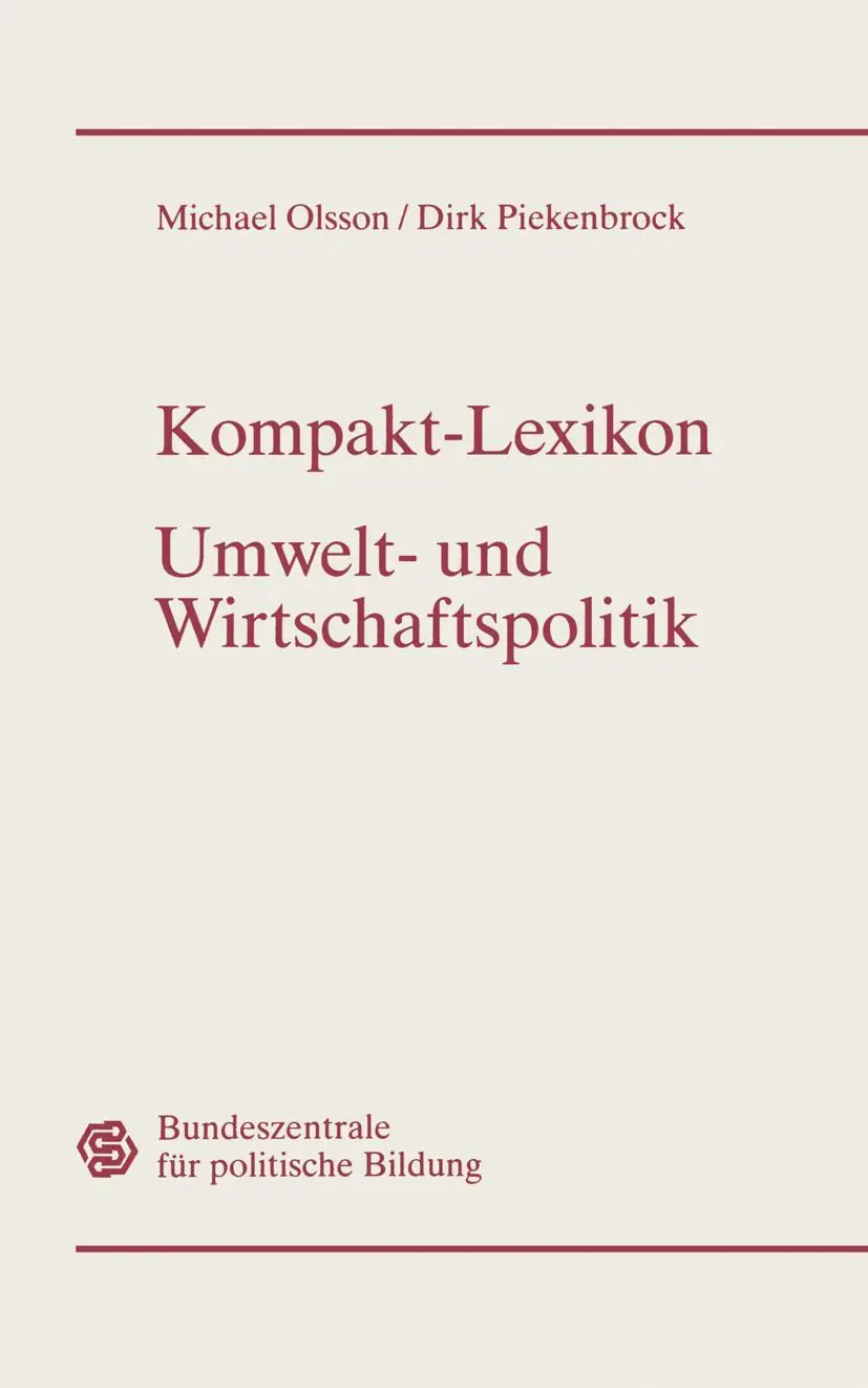 Cover: 9783409399814 | Kompakt-Lexikon Umwelt- und Wirtschaftspolitik | Olsson (u. a.) | Buch