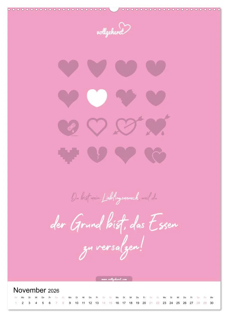 Bild: 9783516389814 | vollgeherzt: Lieblingsmensch-Kalender - Der Wandkalender als...