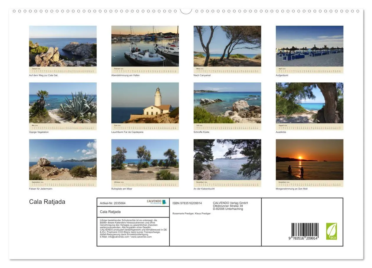 Bild: 9783516209914 | Cala Ratjada (hochwertiger Premium Wandkalender 2026 DIN A2 quer),...
