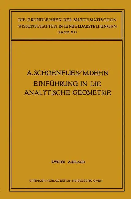 Cover: 9783662359914 | Einführung in die Analytische Geometrie der Ebene und des Raumes | x