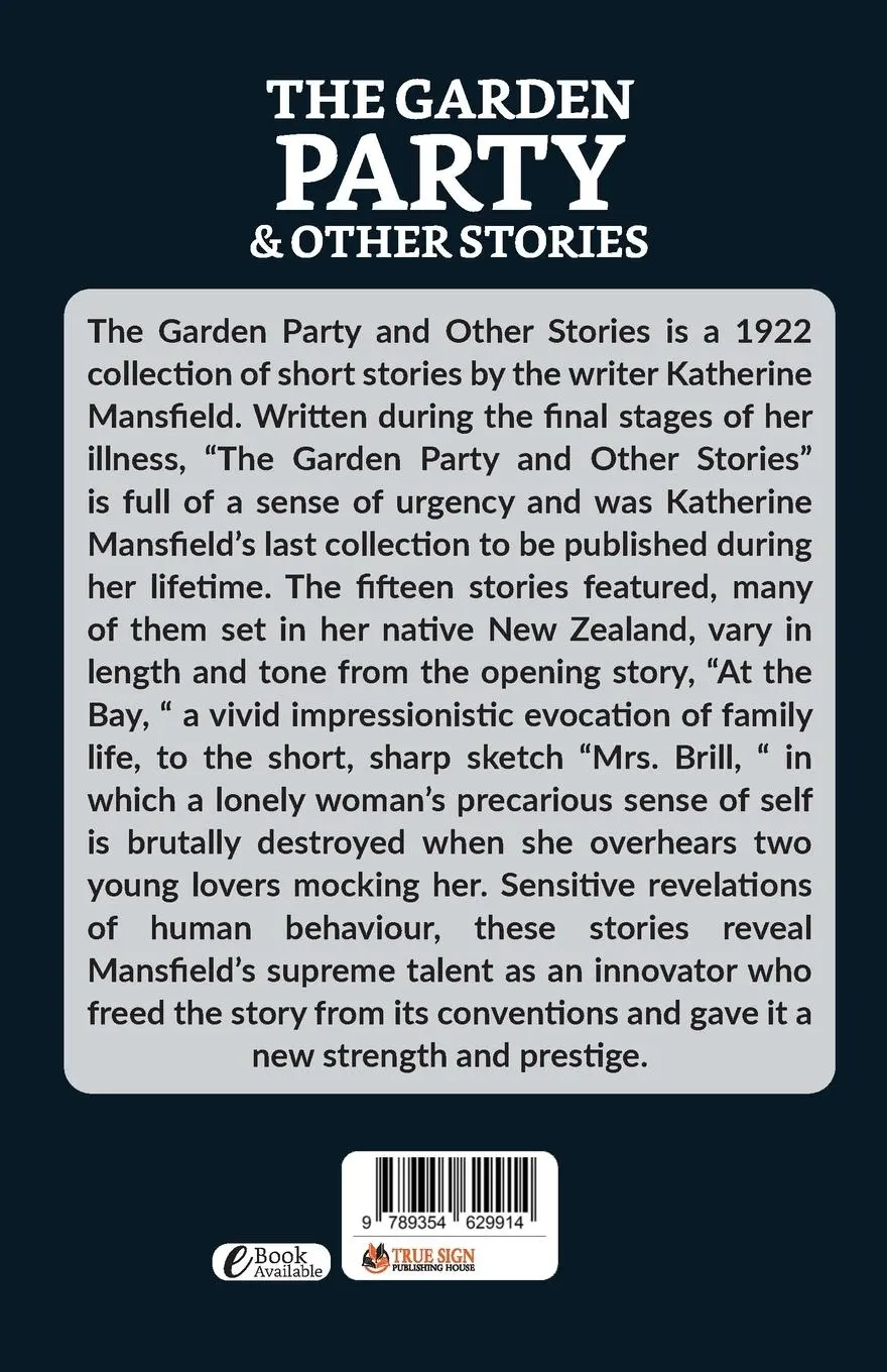 Rückseite: 9789354629914 | The Garden Party and Other Stories | Katherine Mansfield | Taschenbuch