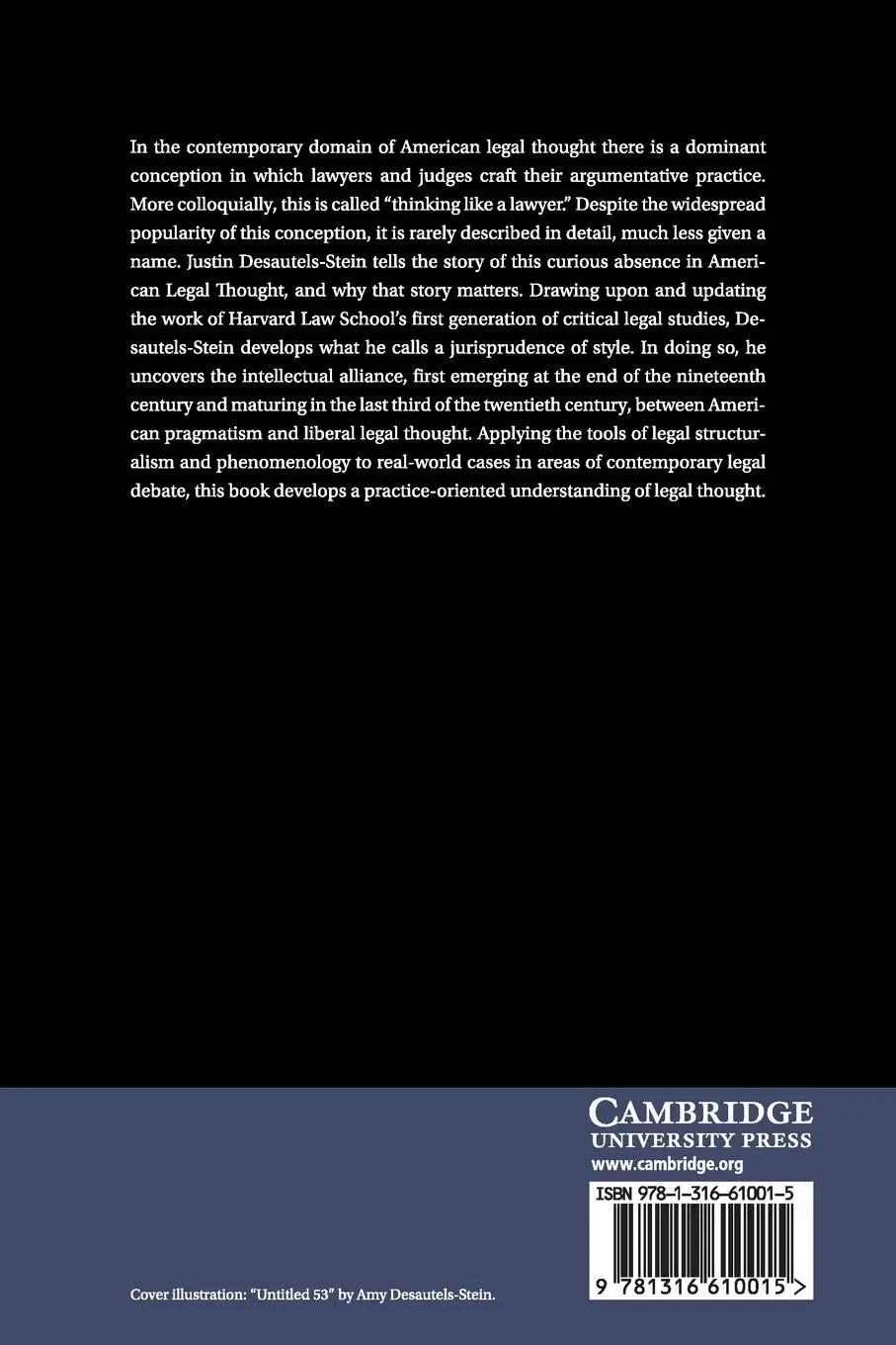 Rückseite: 9781316610015 | The Jurisprudence of Style | Justin Desautels-Stein | Taschenbuch