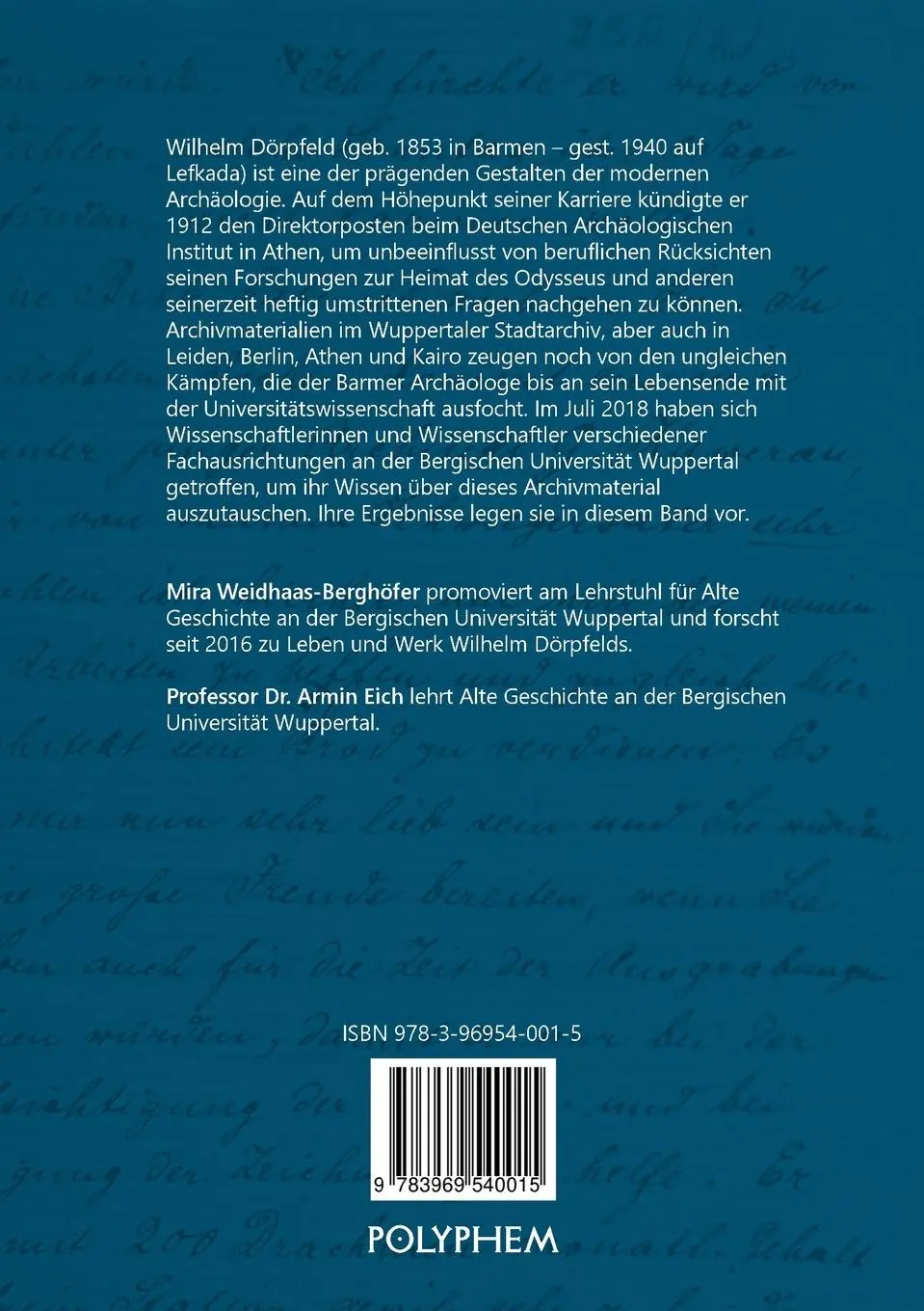 Rückseite: 9783969540015 | Eine Odyssee | Studien zum Leben und Werk Wilhelm Dörpfelds | Buch