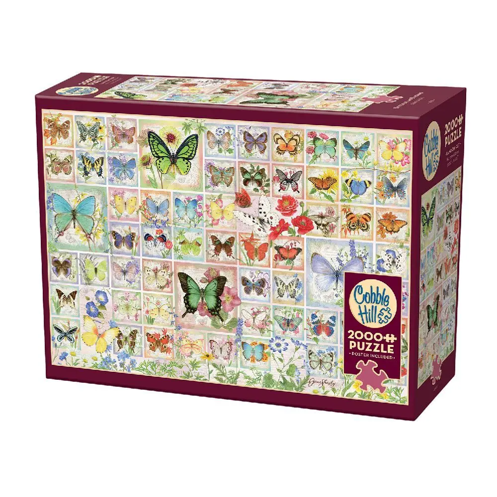 Cover: 625012490115 | Cobble Hill Schmetterlinge und Blüten 2000 Teile | Spiel | 3849011