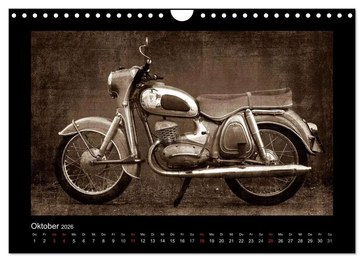 Bild: 9783516240115 | Motorrad Oldtimer (Wandkalender 2026 DIN A4 quer), CALVENDO...