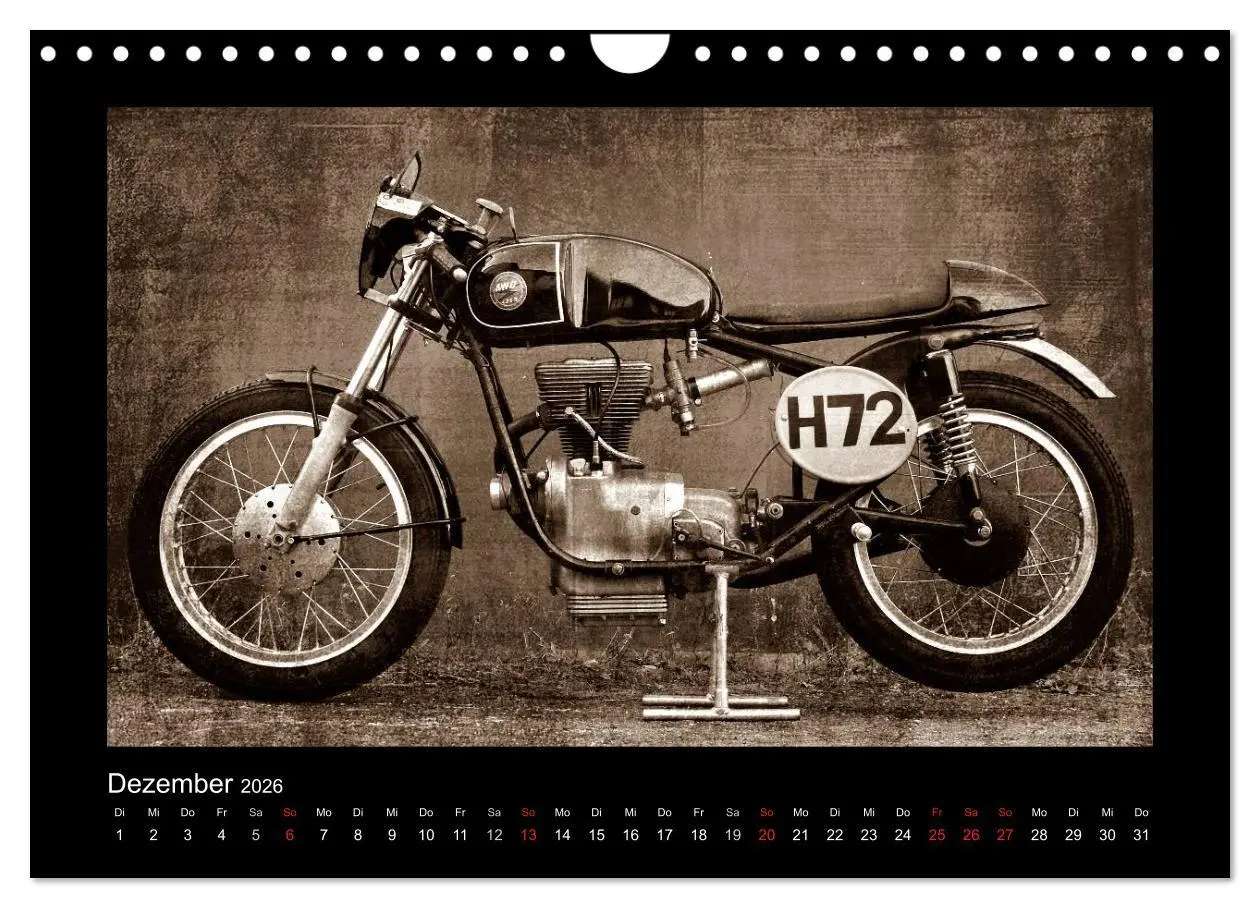 Bild: 9783516240115 | Motorrad Oldtimer (Wandkalender 2026 DIN A4 quer), CALVENDO...