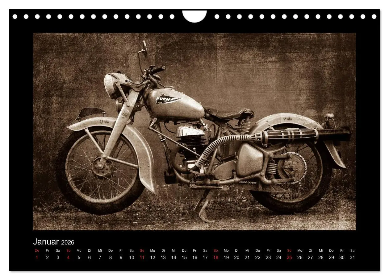 Bild: 9783516240115 | Motorrad Oldtimer (Wandkalender 2026 DIN A4 quer), CALVENDO...