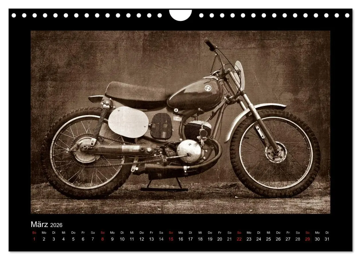 Bild: 9783516240115 | Motorrad Oldtimer (Wandkalender 2026 DIN A4 quer), CALVENDO...