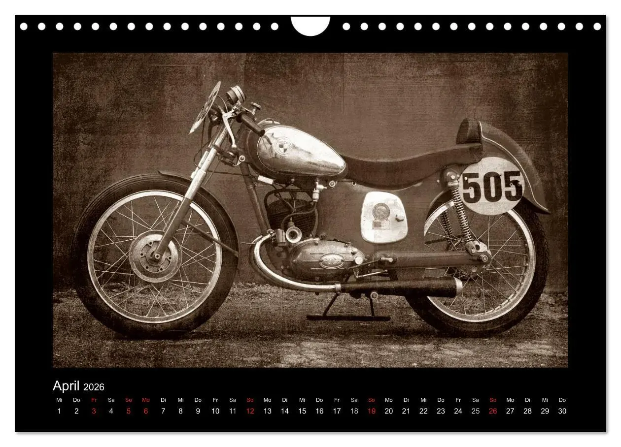 Bild: 9783516240115 | Motorrad Oldtimer (Wandkalender 2026 DIN A4 quer), CALVENDO...