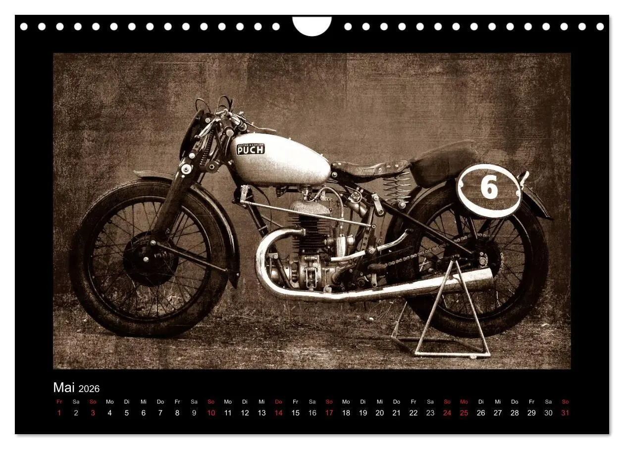 Bild: 9783516240115 | Motorrad Oldtimer (Wandkalender 2026 DIN A4 quer), CALVENDO...