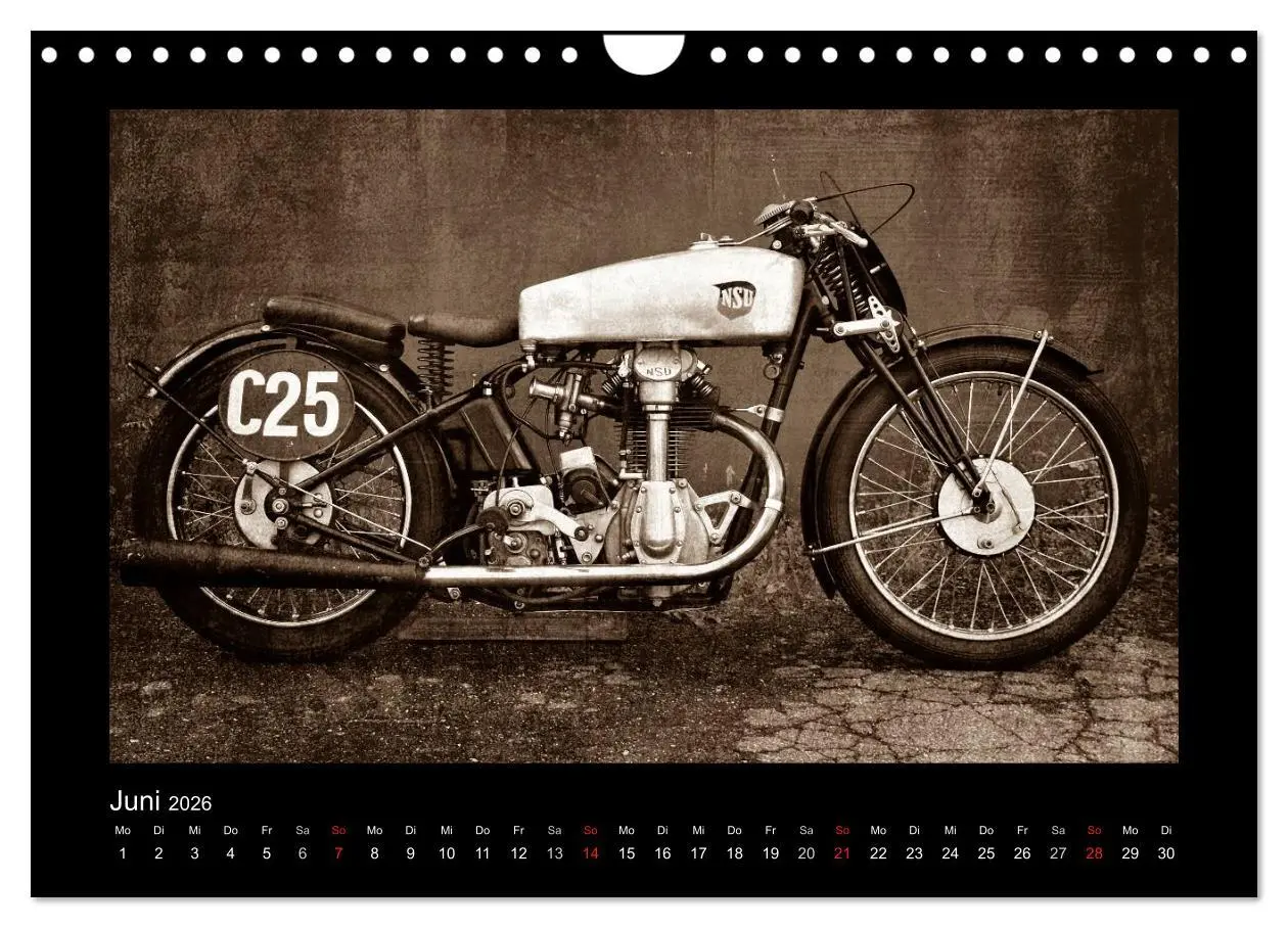 Bild: 9783516240115 | Motorrad Oldtimer (Wandkalender 2026 DIN A4 quer), CALVENDO...