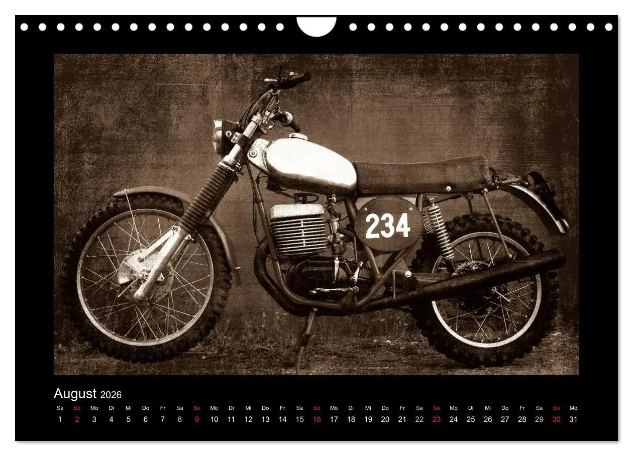 Bild: 9783516240115 | Motorrad Oldtimer (Wandkalender 2026 DIN A4 quer), CALVENDO...