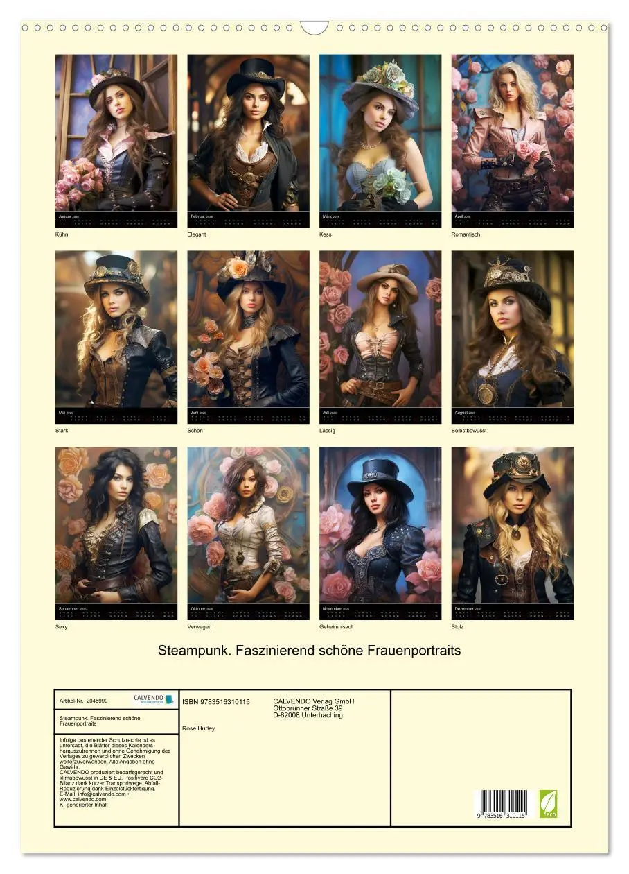 Bild: 9783516310115 | Steampunk. Faszinierend schöne Frauenportraits (Wandkalender 2026...