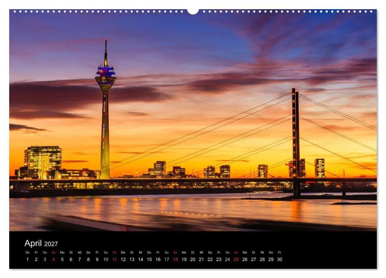 Bild: 9783594080115 | Düsseldorf bei Nacht (hochwertiger Premium Wandkalender 2027 DIN A2...