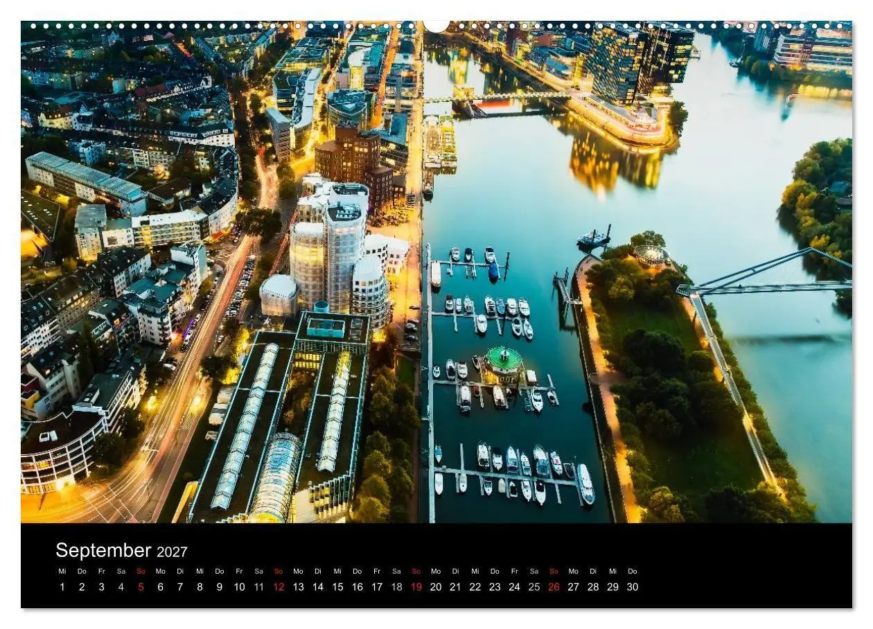 Bild: 9783594080115 | Düsseldorf bei Nacht (hochwertiger Premium Wandkalender 2027 DIN A2...